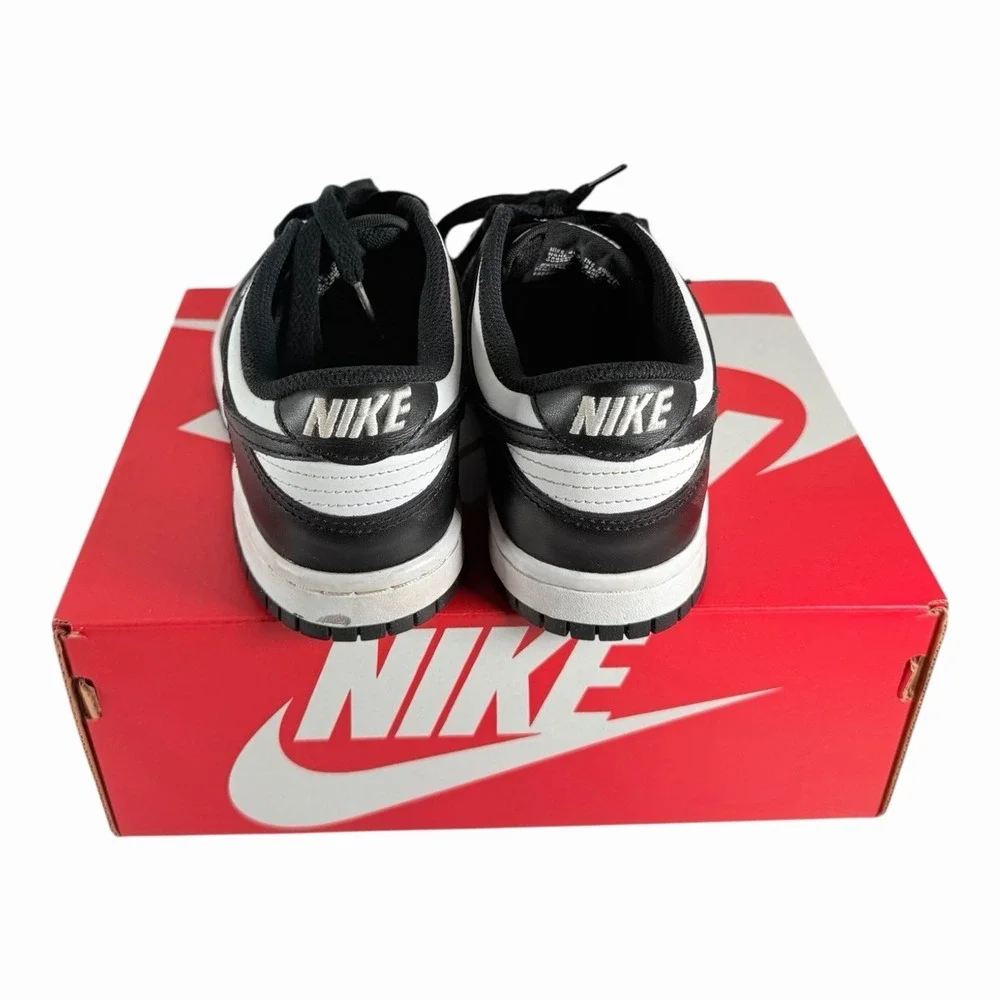 BOYS GRADE SCHOOL NIKE DUNK LOW BIG_WHITE/BLACK-WHITE CW1590-100-SIZE 3.5YW/ Box